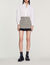 Short houndstooth tweed skirt