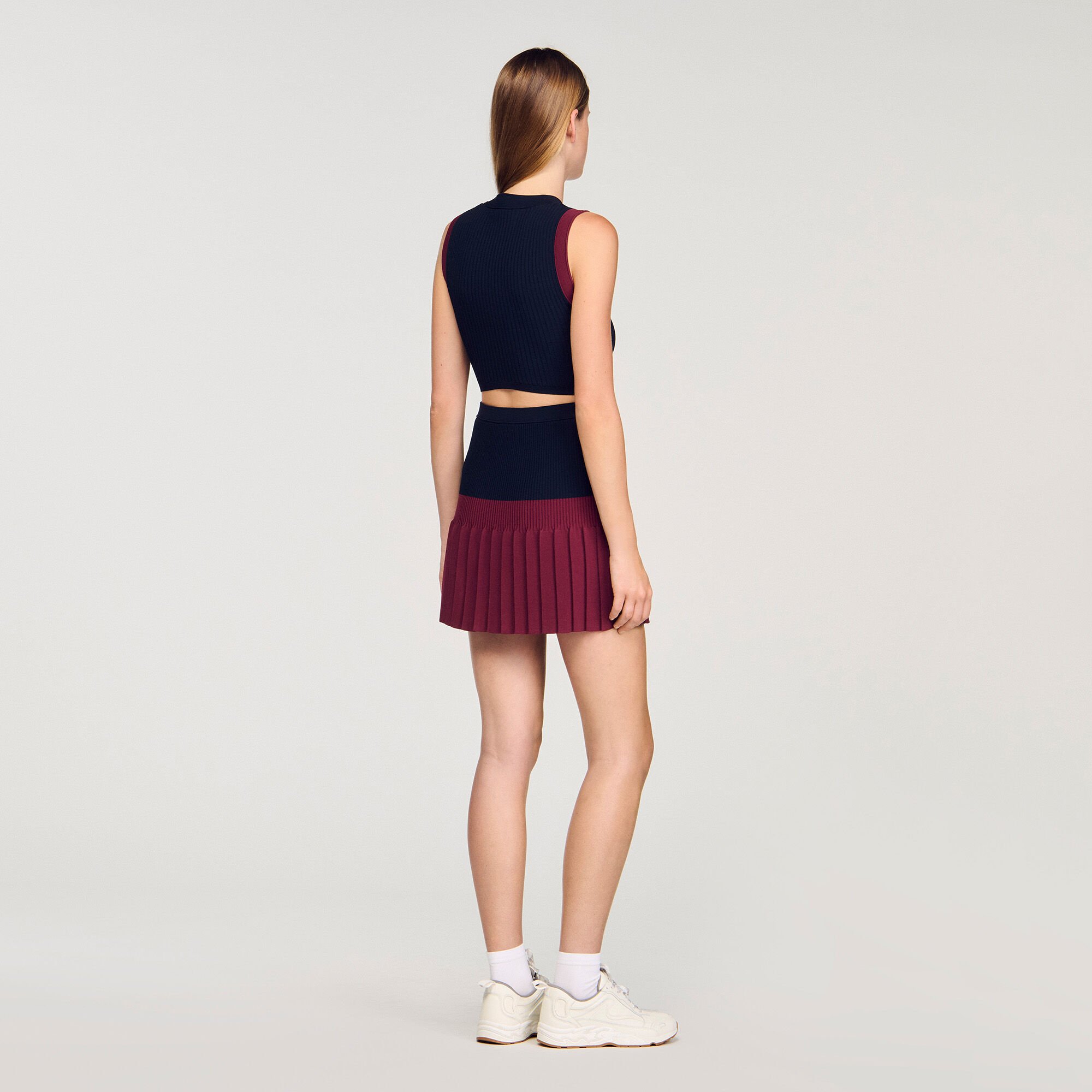 Two-tone knit top