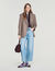 Floral print barrel jeans