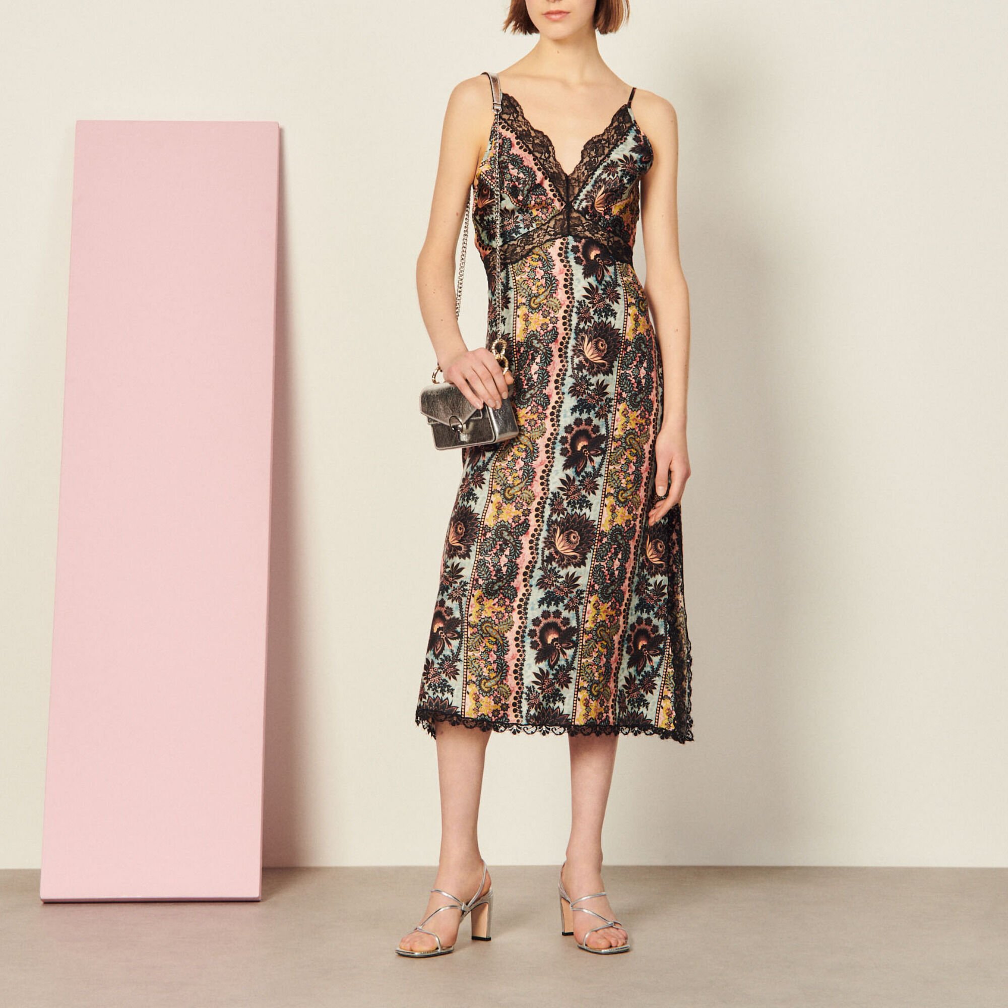 Printed silk dress