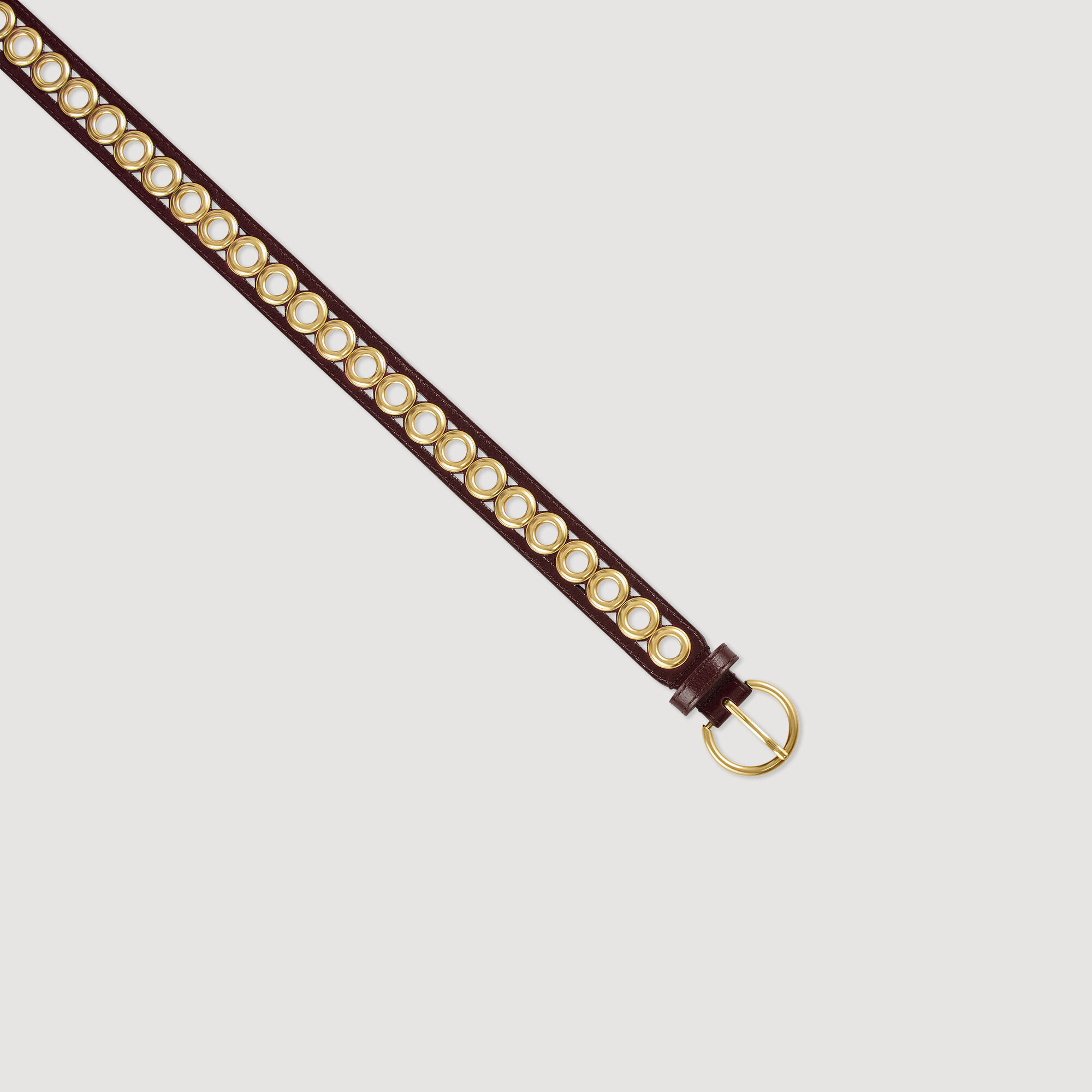 Leather belt with eyelets
