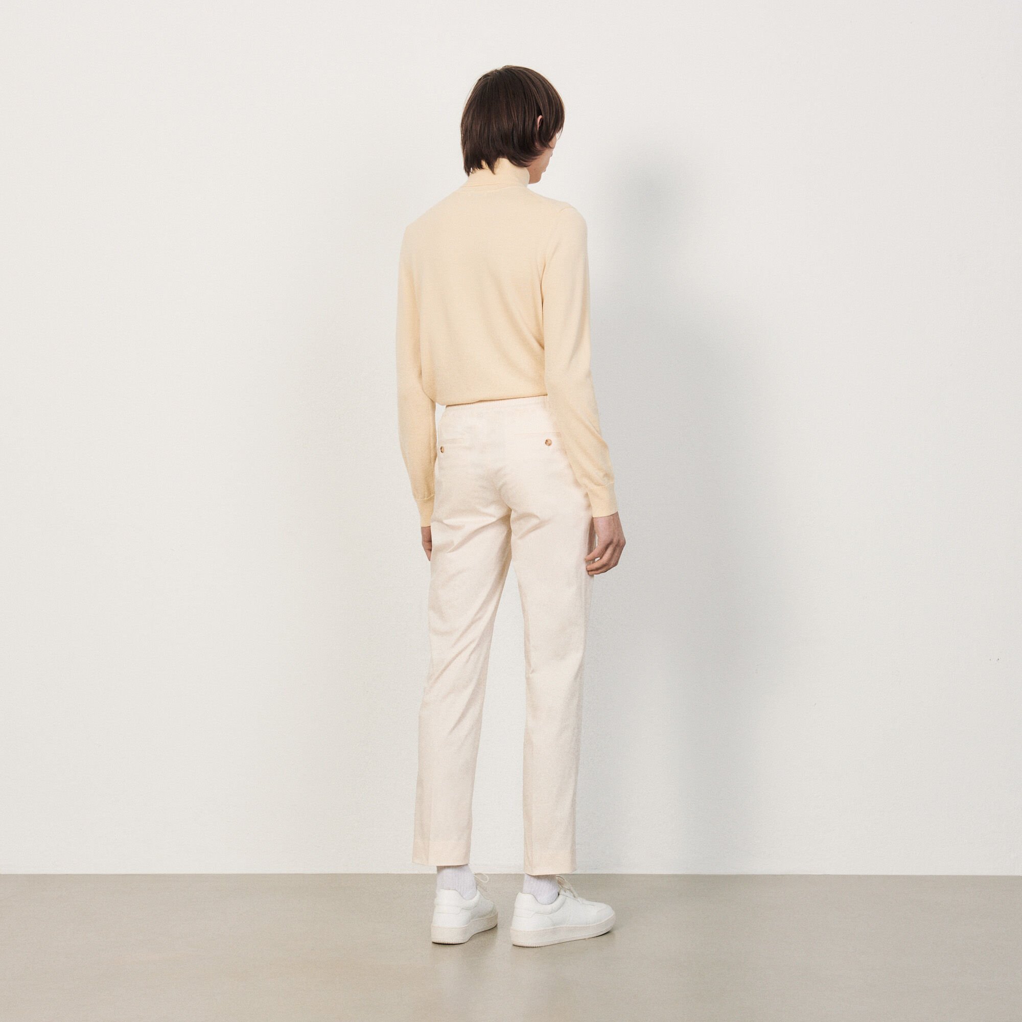 Cotton carrot-fit trousers