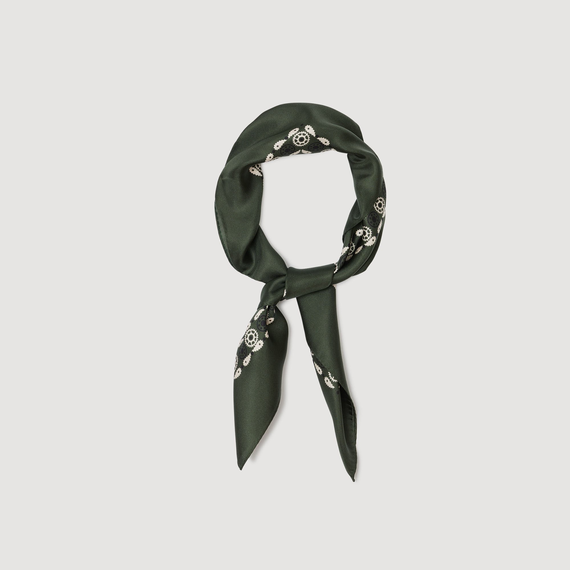 Silk bandana print scarf