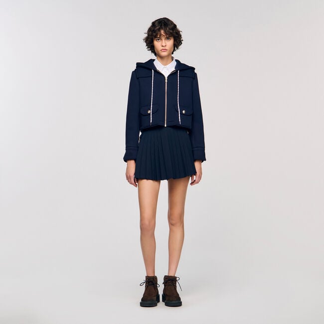 Technical hooded jacket
