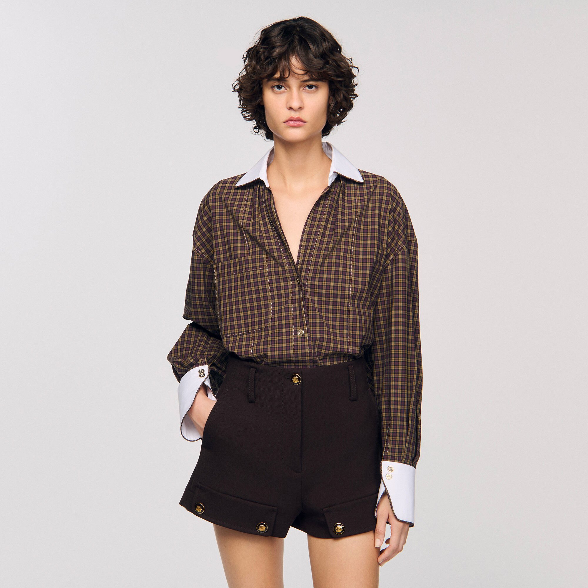 Two-tone check shirt Two-tone check shirt