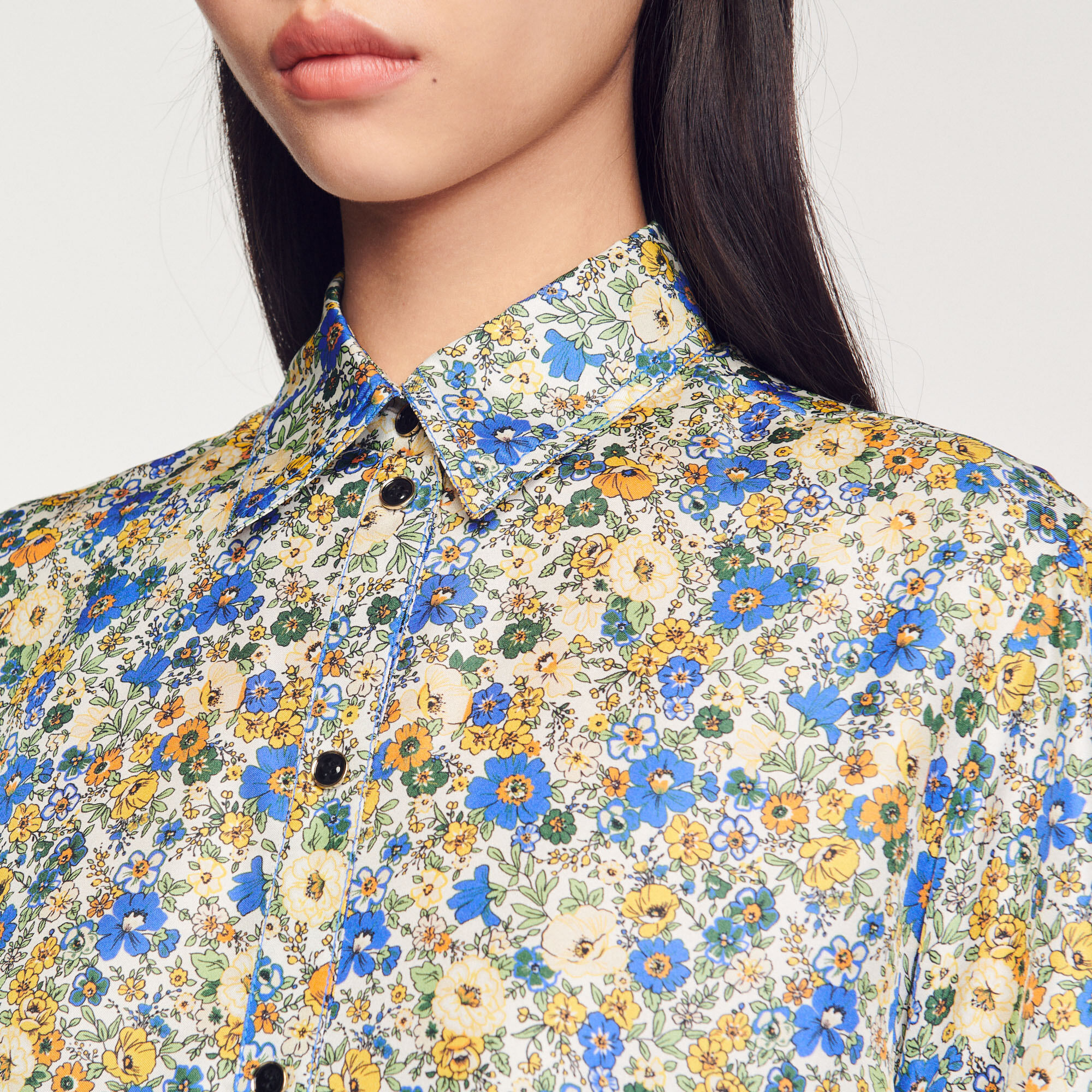 Short-sleeved Blossom print shirt