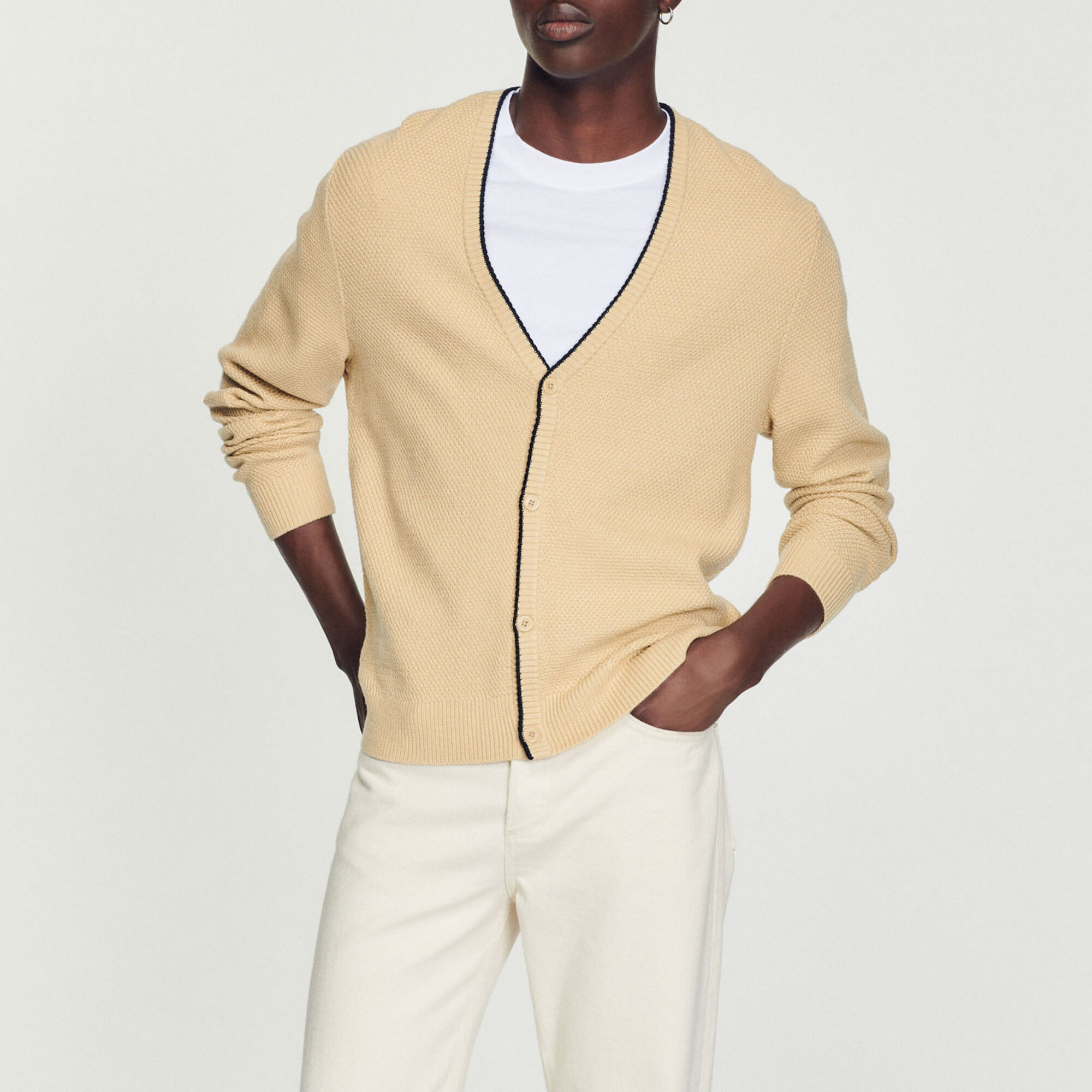 Cardigan with trim