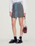 Short tweed and denim skirt