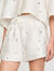 Rhinestone wide-leg shorts