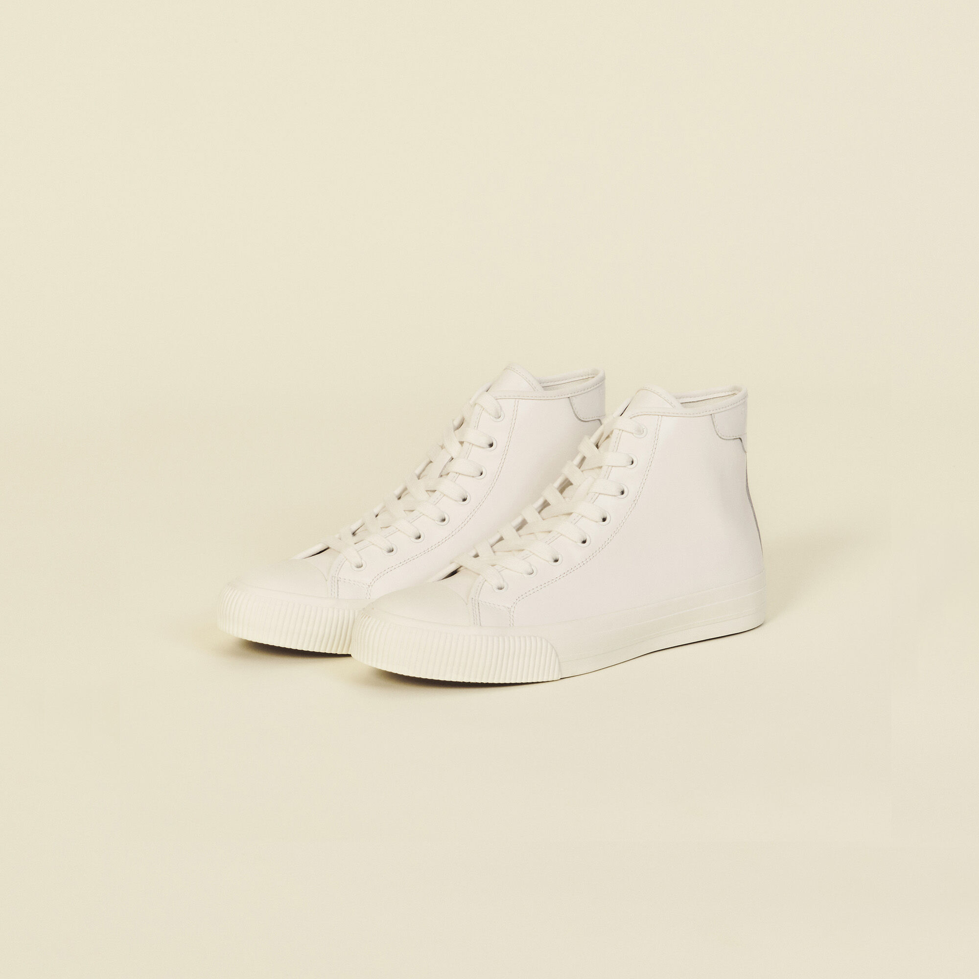 Leather high-top trainers