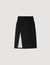 Mid-length slit wool skirt