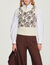Sleeveless sweater with paisley print