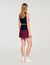Short two-tone pleated skirt