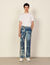 Tie-dye velvet trousers