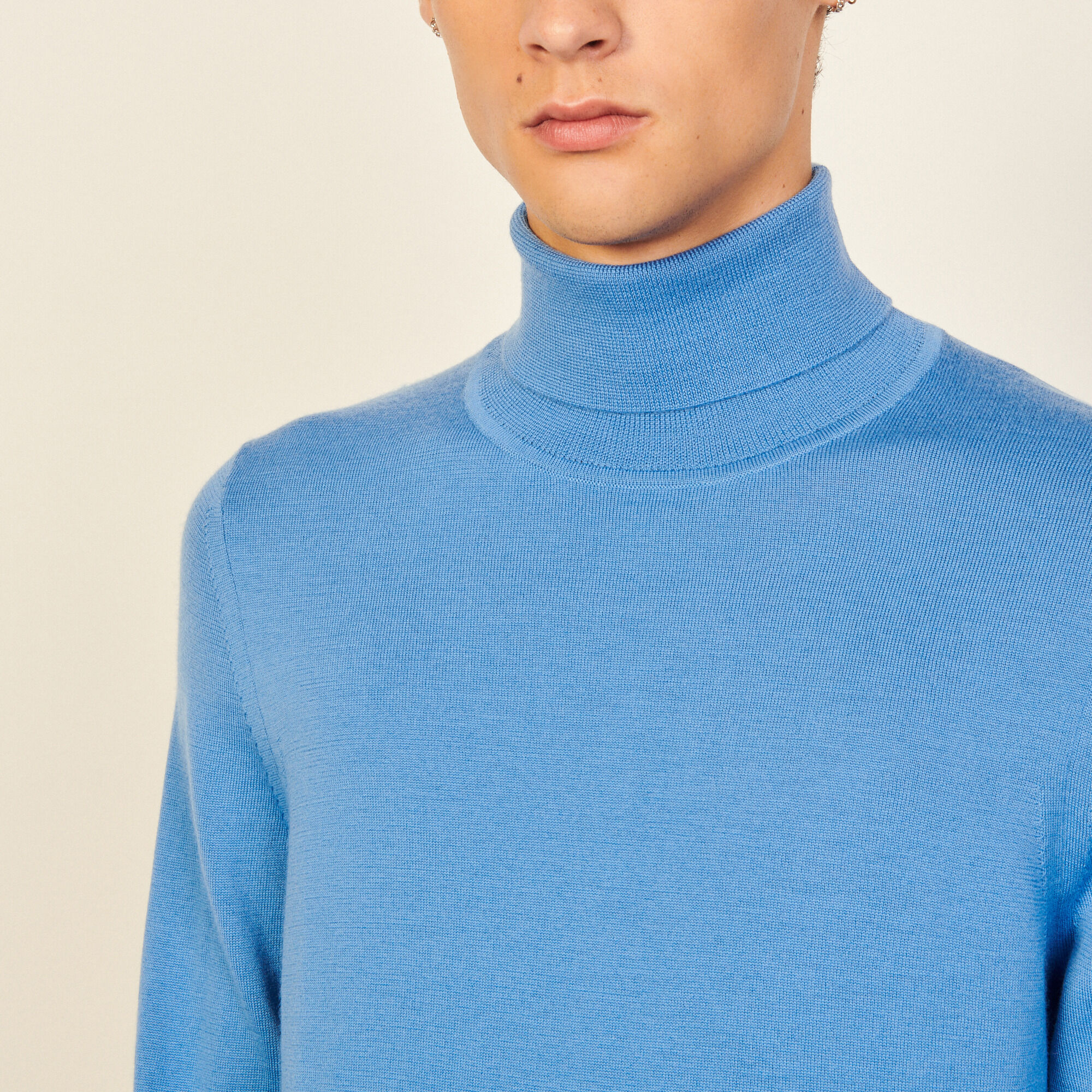 Roll neck wool sweater