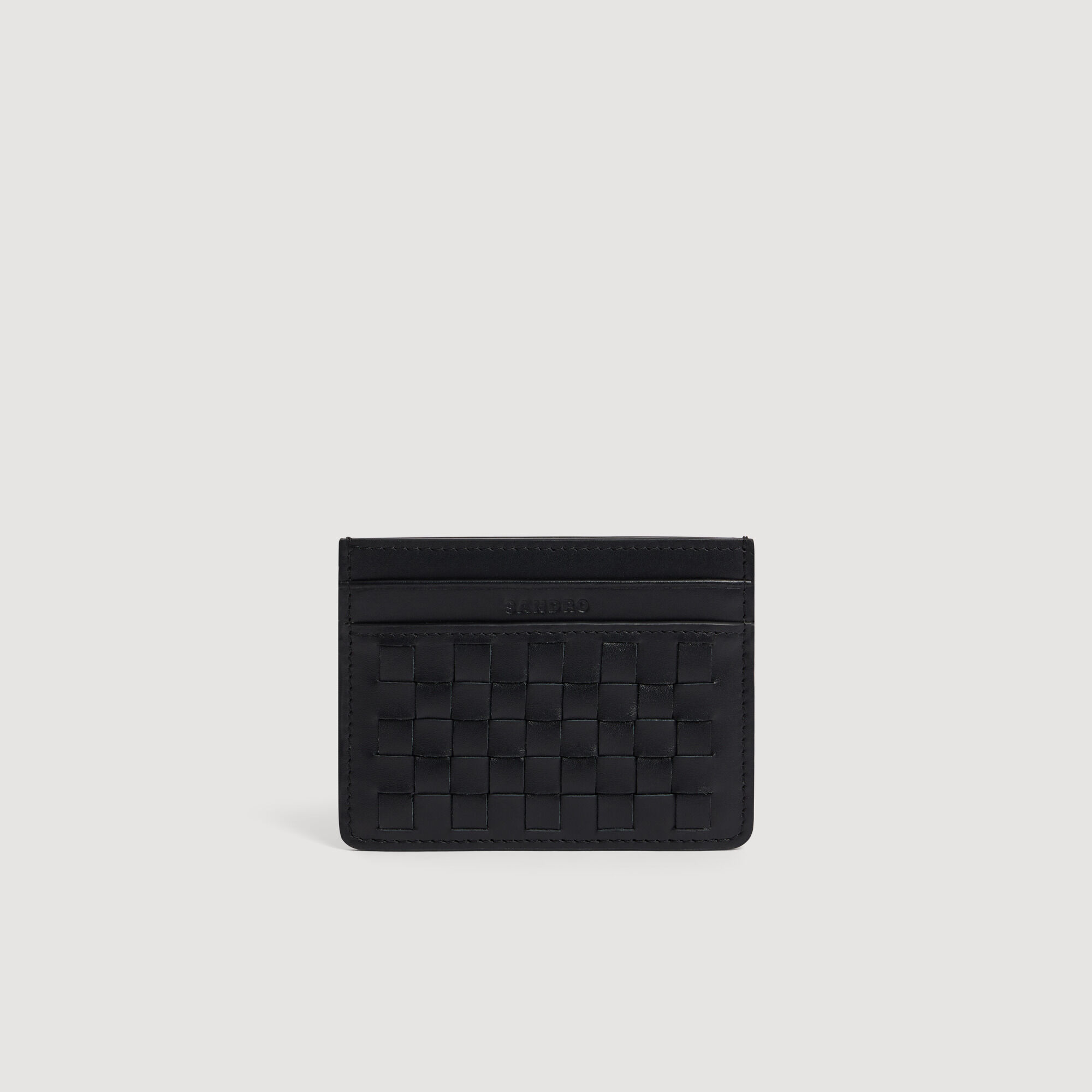 Braided leather card holder - Men | Sandro