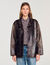 Oversized leather jacket with studs