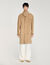 Long belted leather coat