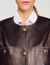 Long distressed leather jacket