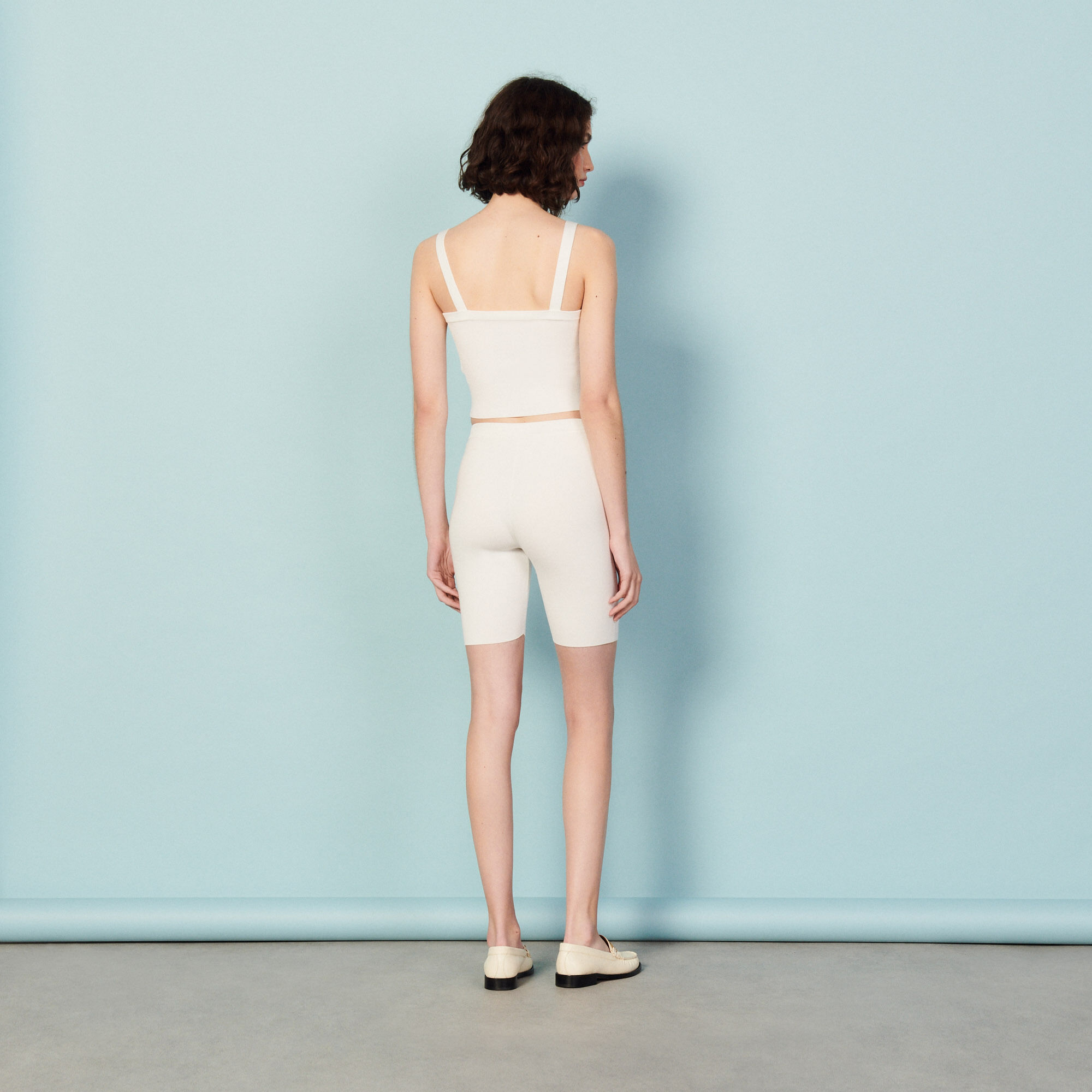  Embroidered knit cycling shorts