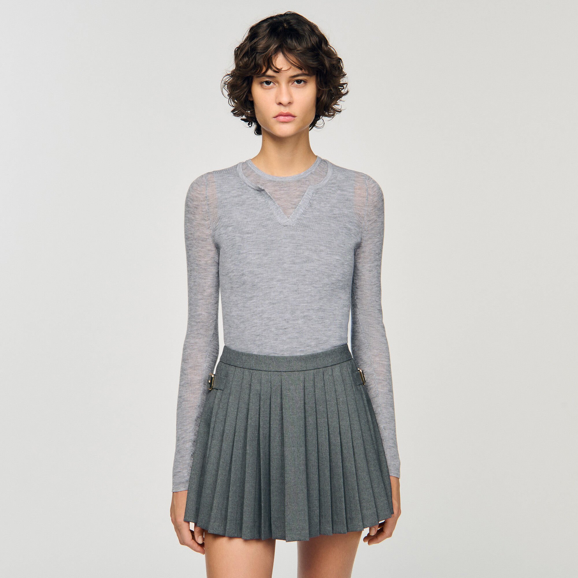 Wool layered effect jumper