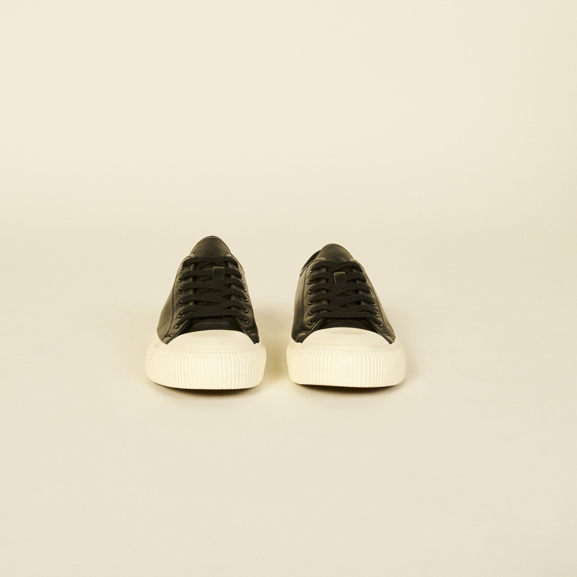 Low-top leather trainers