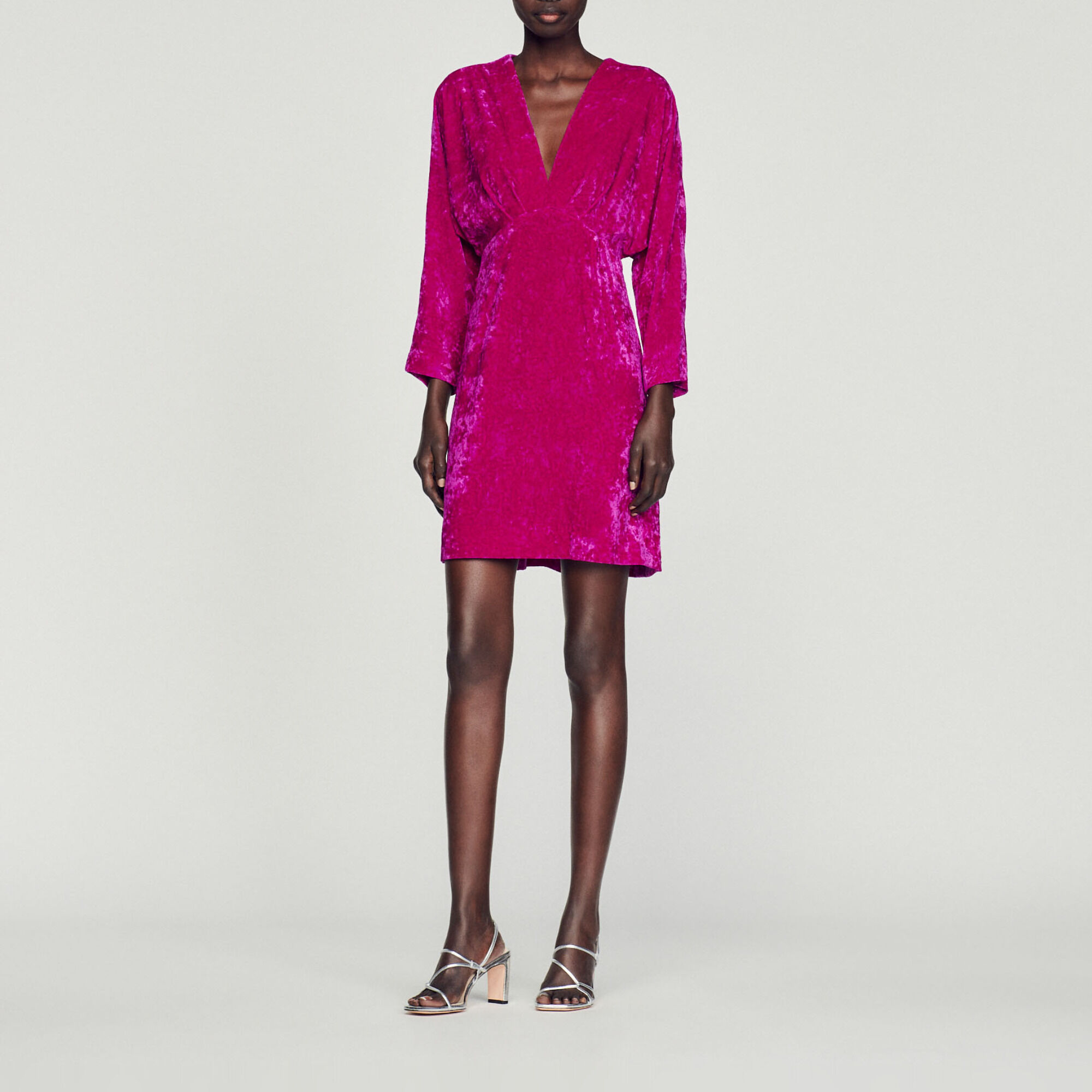 Short crushed velvet dress