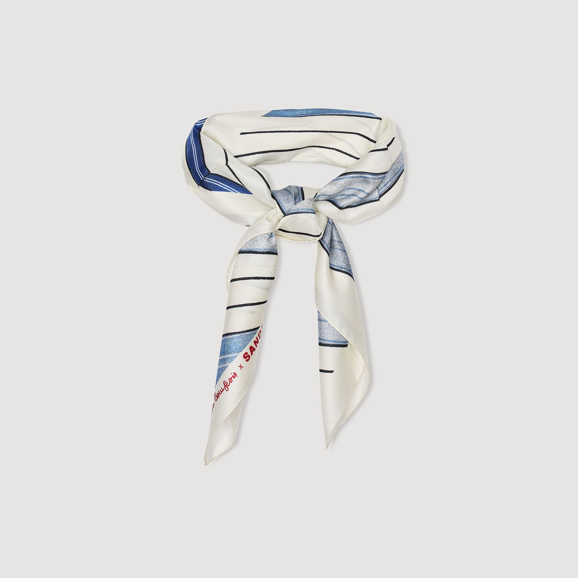 Striped silk scarf