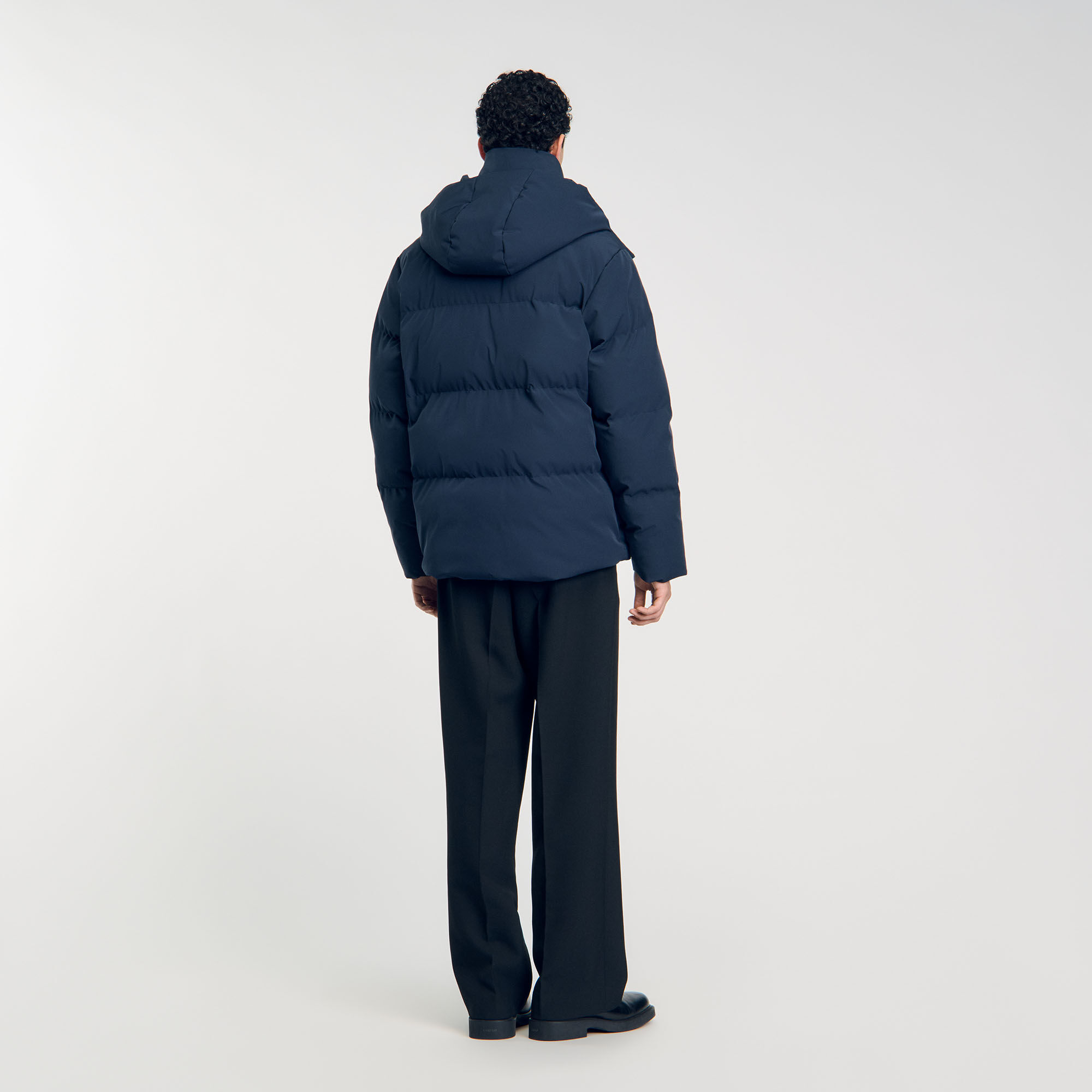 SANDRO ノーカラー クロップドジャケット | ブラウン | FARFETCH JP