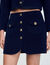 Double-faced short wool skirt