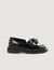 Thick-soled leather loafers