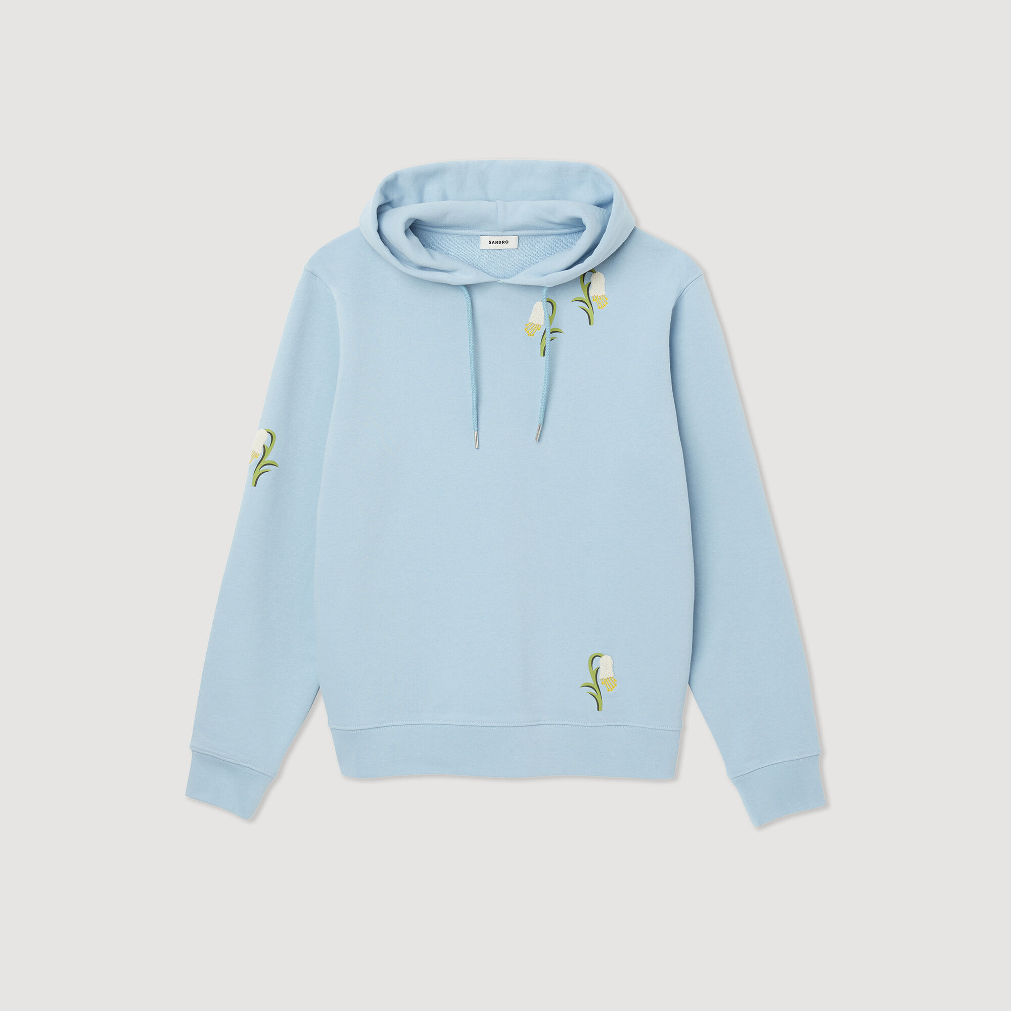 Embroidered lily of the valley hoodie