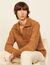 Hand-knitted effect polo sweater