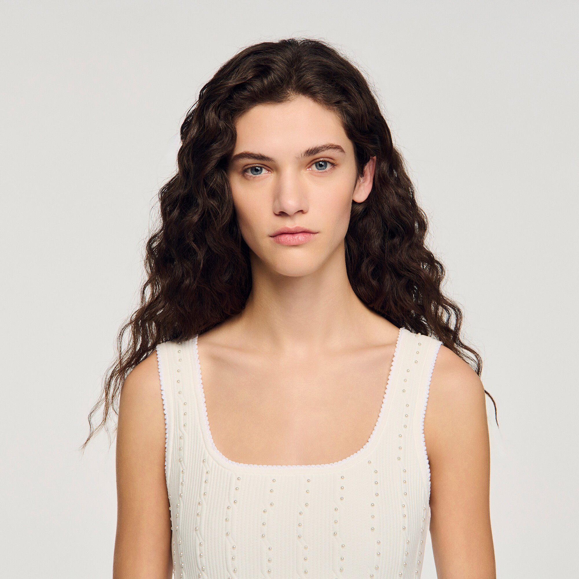 Beaded knit short dress