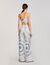 Spiral-motif wide-leg trousers
