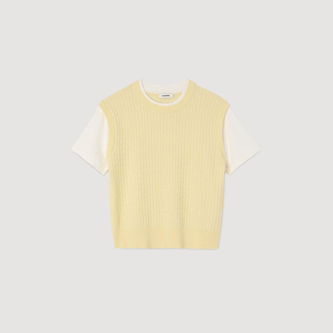 Dual-material knit jumper