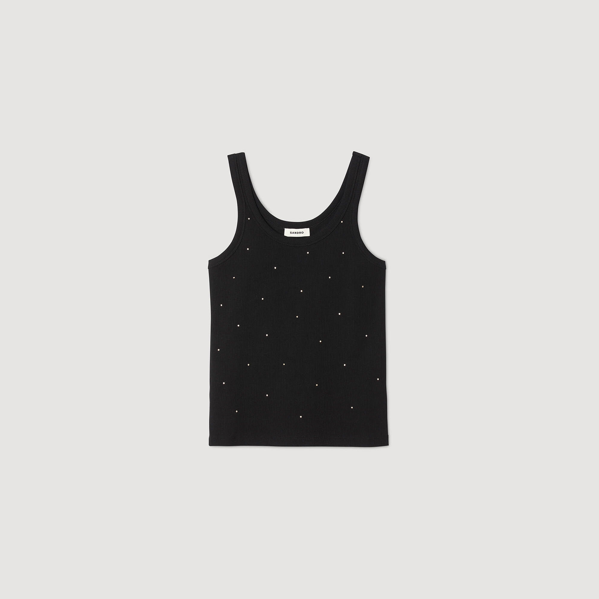 Vest top with rhinestones