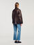 Oversized leather jacket with studs