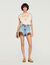 Floral guipure crop top