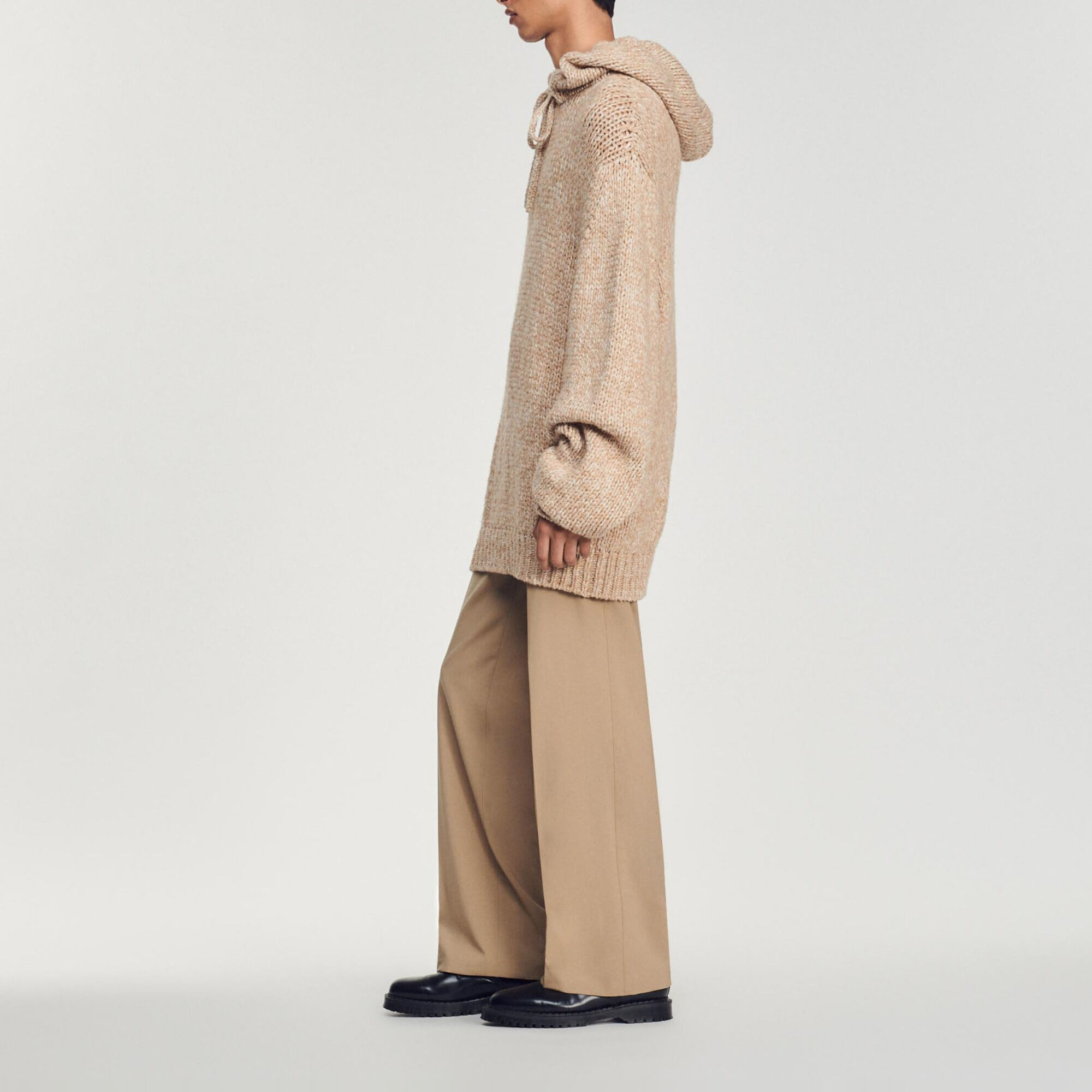 Oversized knit hoodie
