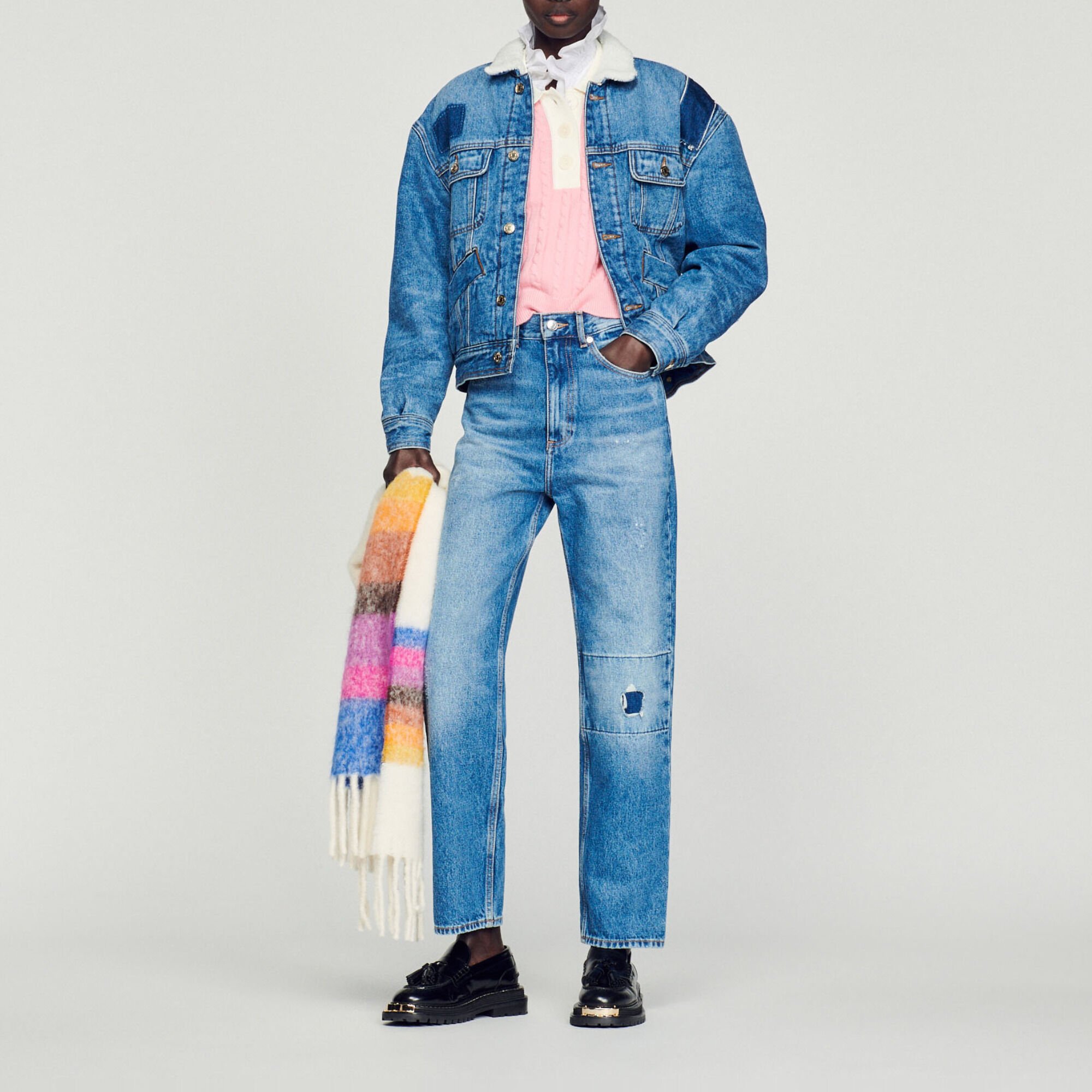Lined denim jacket blue For Women Sandro Paris