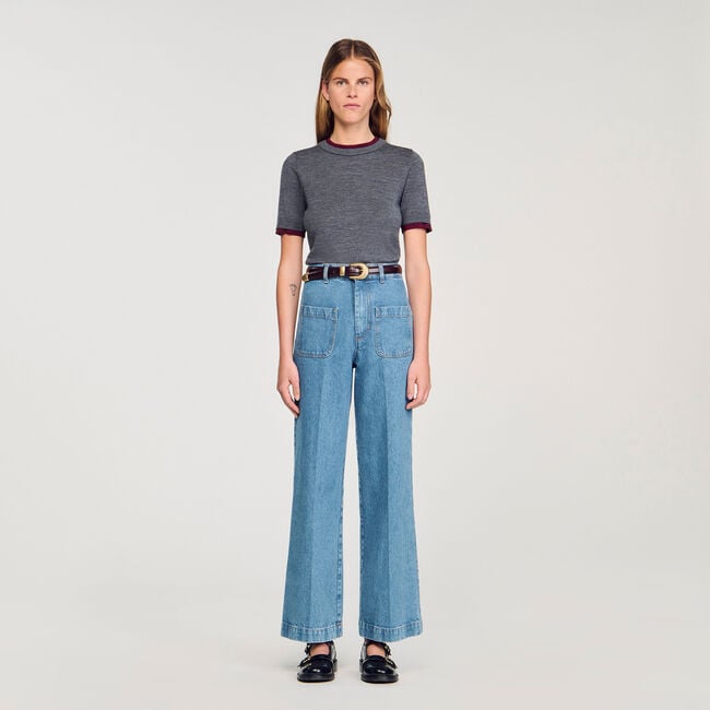 Two-tone cropped jumper