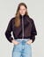 Cropped embroidered satin jacket