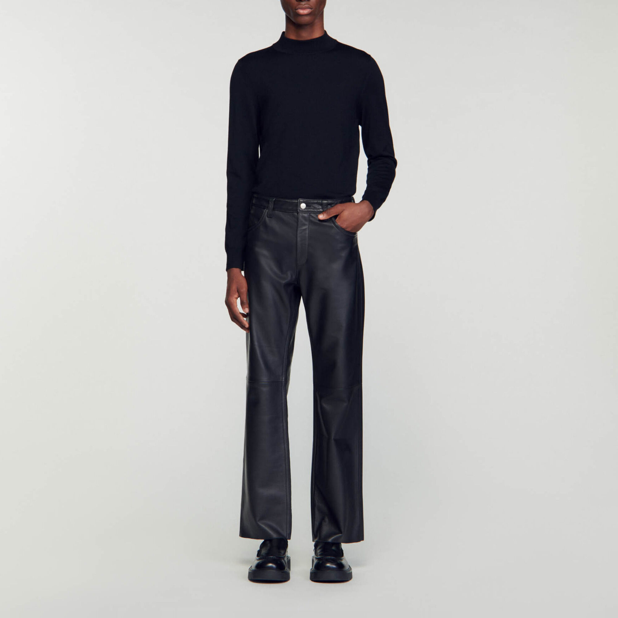 Leather pants with belt sales loops