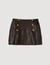 Short aged leather skirt