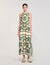 Leaf print maxi dress