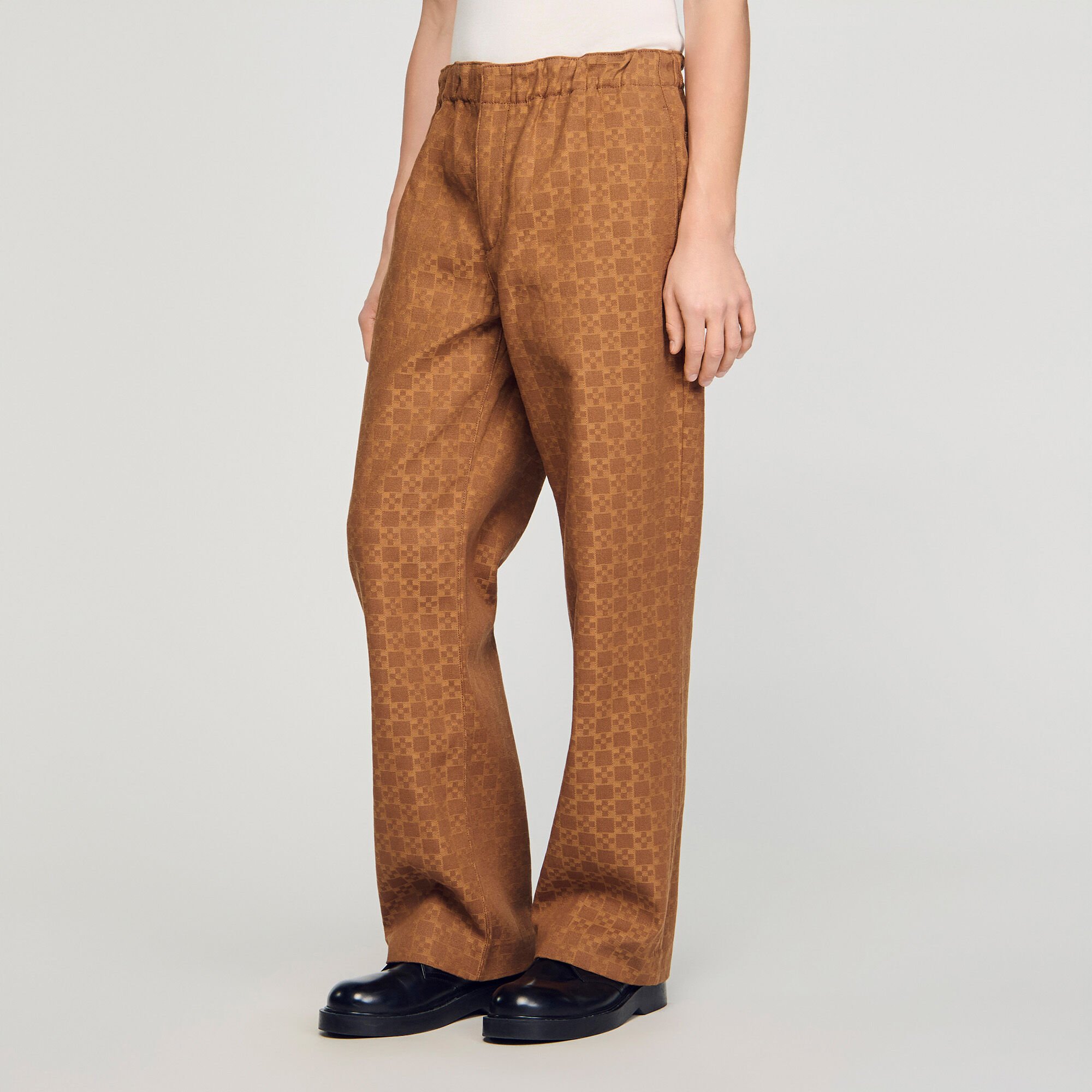 Wide-leg jacquard SquareCross jeans