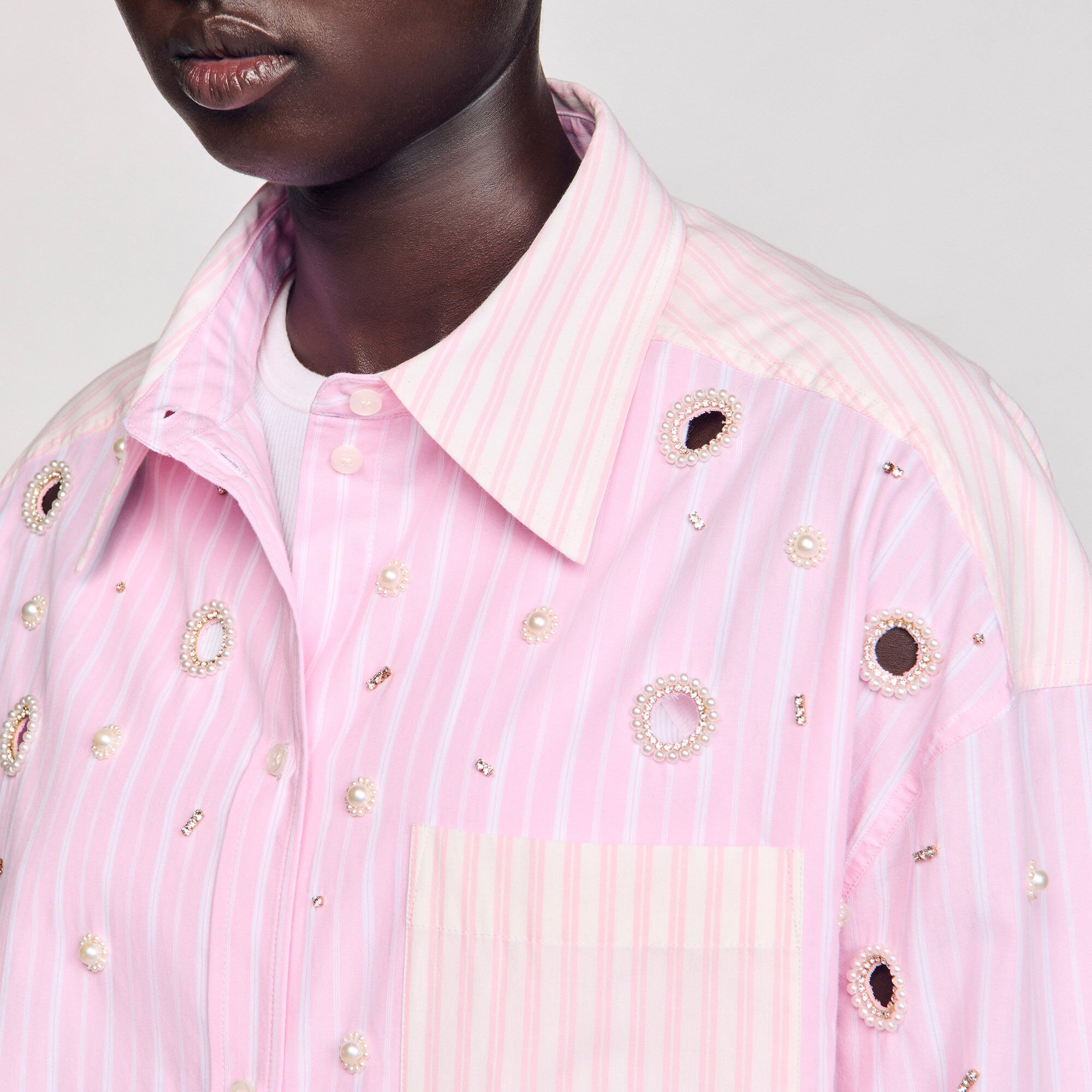 Striped rhinestone shirt