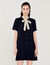 Short dress with polka dot tie