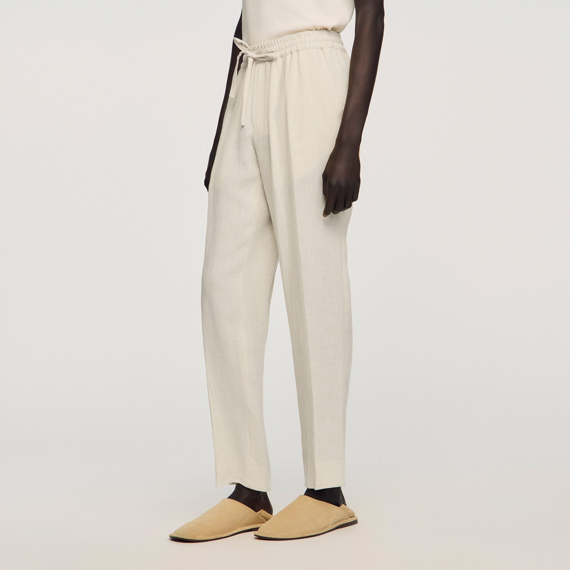Elasticated linen trousers